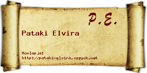 Pataki Elvira névjegykártya